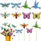 8 Pcs Butterfly Diamond Painting Kits for Adults Hummingbird Small Diamond Art Kits for Garden Decor Butterfly Bee Diamond Painting Garden Stakes Kits Crafts for Adults